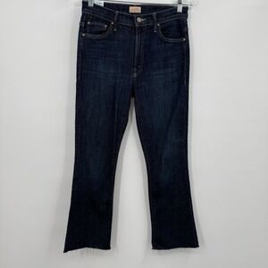 Mother Jeans Womens 27 Blue Dark Wash Insider Crop Step Frey Stretch High Rise